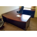 Medium Maple and Black U / C Suite Dual Pedestal Desk